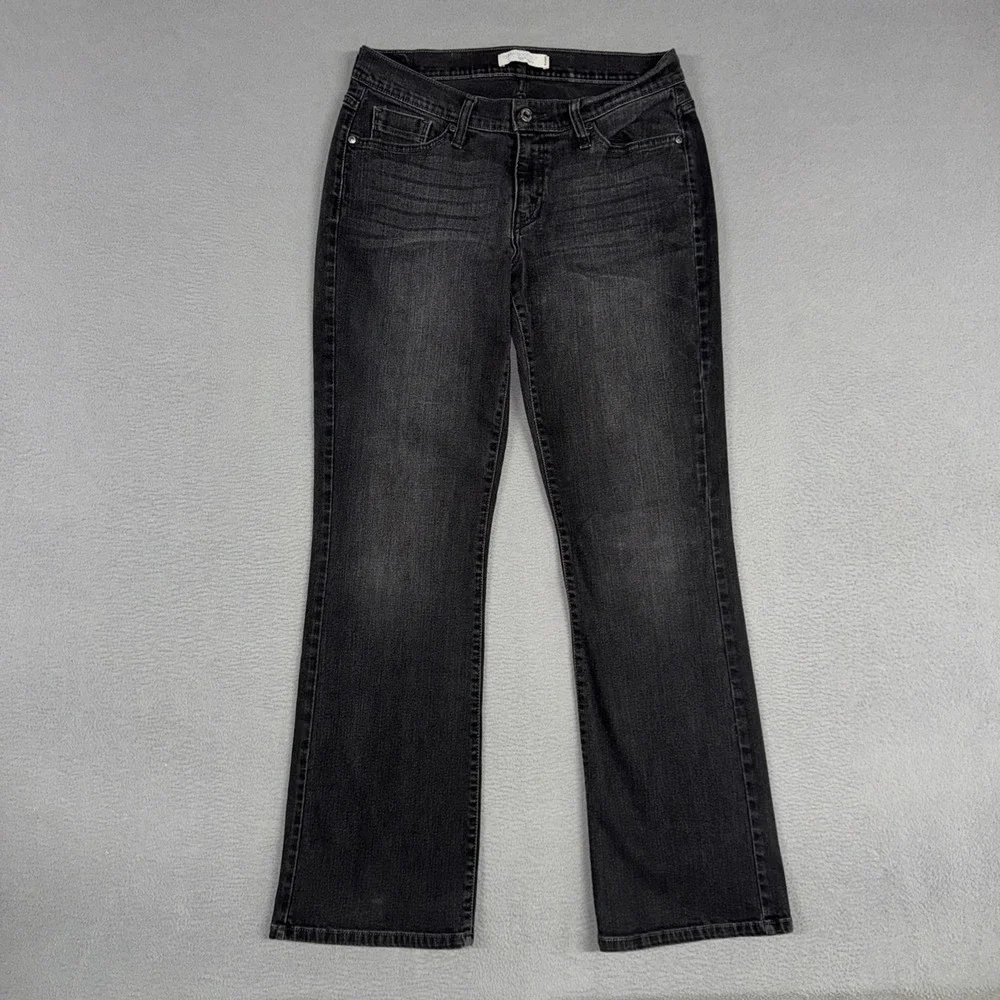 Levis Jeans Women 12 Black 529 Curvy Boot Cut Faded Mid Rise Stretch Denim